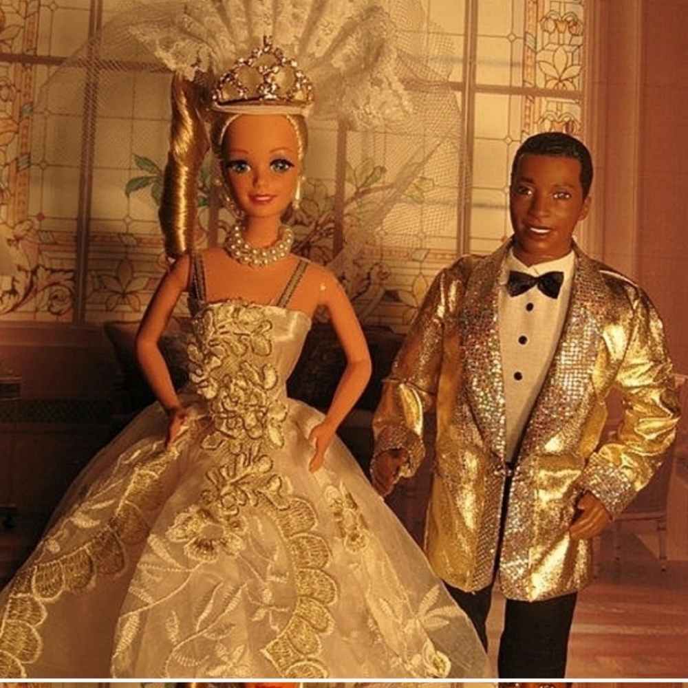 NEW OOAK BARBIE DOLL IN FASHIONABLE GOWN WEAR SASH & ACCESSORIES & JEWELRY